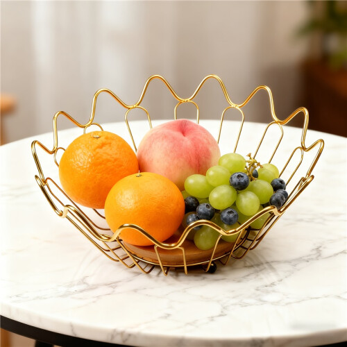 3pcs Metal Fruit Basket Set/Vintage Rustic Hanging Fruit Bowl Rack/Fruit Rack Storage Basket/Suitable for Kitchen Counte 1