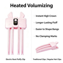Fluffy Hairpin Curling Clips Electric Heated Rechargeable Bangs Curler Hair Volumizing Clip Hair Styling Tool