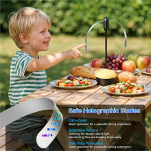 4pcs Dispositif Anti-Mouches pour Tables, LED Blanc Chaud / Feuilles Douces Répulsif à Mouches Rechargeable, Idéal pour la Cuisine, le Camping, le