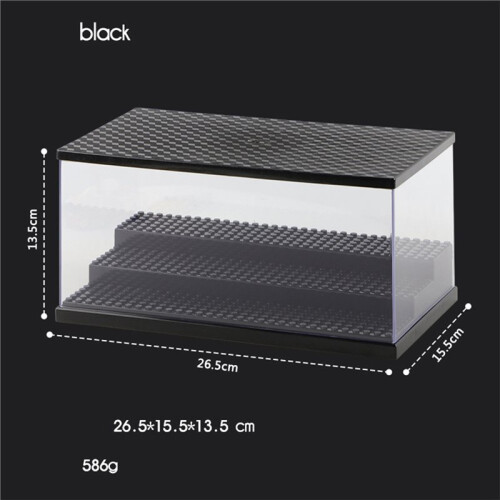 Minifigure Display Case with LED Lights,Clear Dustproof Acrylic Storage Box Compatible with Building Blocks Collectibles 2