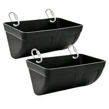 2er-Pack Hängender Futter- und Wassertrog für Hühner und Enten, Ziegen-Fütterungszubehör, Stallzaun-Futtereimer und Wasserbehälter