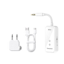 Adaptador 6.0 para Avião com Microfone e Conector AUX 3,5mm Transmissor e Receptor de Áudio Sem Fio para Carro, Companhia Aérea, Viagem, TV
