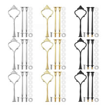 9-Piece Crown-Style Cake Stand Hardware Set - DIY 3-Tier Dessert & Fruit Tray Stand for Party Dessert Table Decor