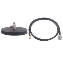 Soporte Magnético para Antena de Walkie-Talkie/Vehículo con Cable de Extensión CoAxial RG58 de 3 Metros, Conector SMA Macho A BNC Macho A