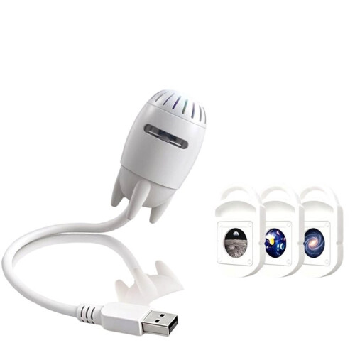 Projector Night Light, USB Star Projector with 3 Films, Adjustable LED Lamp for Bedroom Ceiling and Room Decor