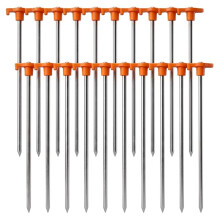 20pcs Galvanized Steel Tent Pegs, 9.8-Inch Heavy Duty Ground Stakes for Camping Backpacking Beach, Anti-Bend Yard Stakes