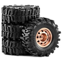 0.7 Inch RC Rock Crawler Wheel Rims & Tires for 1/30 Axial SCX30 RC Climbing Car for K10 Bronco M Silver