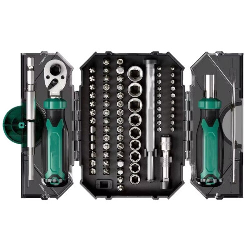 80PCS Ratchet Screwdriver Bit Set, Multi-Function Socket Wrench Repair Tool Kit, CR-V Steel Magnetic Bits