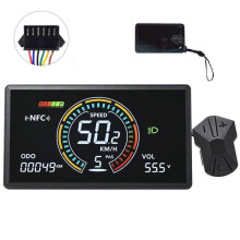 H8C E-Bike NFC LCD Display Meter 24V/36V/48V/60V Speedometer UART Electric Scooter NFC LCD Color Animated Meter SM6PIN