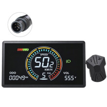 Compteur LCD pour Vélo Électrique H8C E-Bike 24V/36V/48V/60V Compteur de Vitesse UART Trottinette Électrique Compteur LCD Couleur Animé 6 BROCHES