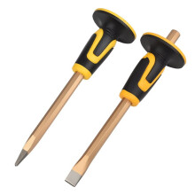 Masonry Chisel Set - 2-Piece Heavy Duty Pointed & Flat Rock Chisels for Brick and Concrete Work