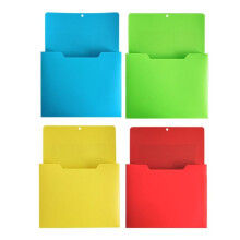 Magnetic Folder for Fridge, 4-Color Magnetic File Holder, Waterproof Tear-Resistant PP, Holds 50 A4 Sheets
