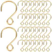 S Shaped Hooks Stainless Steel Small Wire Hanger 600Pcs Golden Jewelry DIY Chandelier Christmas Tree Decor