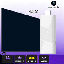 Android 14 TV Stick H96 MAX Rockchip RK3518 TV BOX with 4K HDR 2.4G 5G Wifi6 2GB+16GB Voice Remote Control for TV