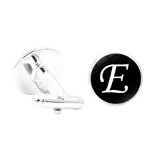 1 Pair Mens Letter Cufflink Wedding Formal Initial Alphabet Stainless