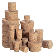 Bouchons en liège coniques en bois pour bouteilles, 5 tailles différentes - Assortiment de 25
