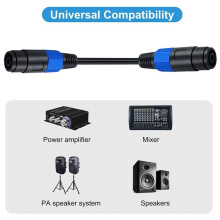 20 cm Speakon Verlängerungskabel, Speakon Weiblich zu Weiblich Kabel Audiokabel für Lautsprecher, Verstärker, DJ-Bühne