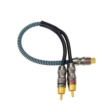Auto-Audioversterker Subwoofer Audiokabel Mannelijke Naar Vrouwelijke RCA-Stekker Audiokabel 1 Vrouwelijk Naar 2 Mannelijk