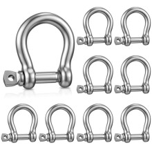 8 Pièces D'Anneaux en D Manilles à Cosse, Manilles en D pour Remorquage de Bateau, Chaîne, Sangle et Gréement