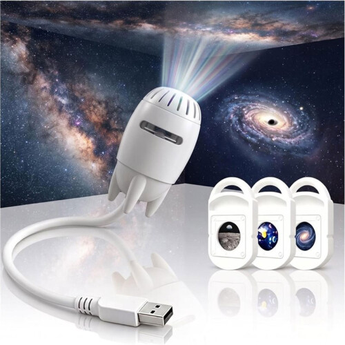 Projector Night Light, USB Star Projector with 3 Films, Adjustable LED Lamp for Bedroom Ceiling and Room Decor 1