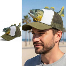 Gorra de camionero divertida con diseño de pez en 3D, ajustable, talla única, gorra de pesca novedosa, gorra de béisbol de ma