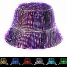 Sombrero tipo cubo con luz LED, 7 colores, gorro de fiesta luminoso recargable por USB, gorra de pescador luminosa para disco