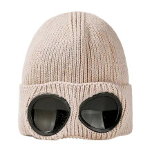 Gorro de lana para esquí al aire libre, cálido, resistente al viento, con gafas, para mujeres y hombres.