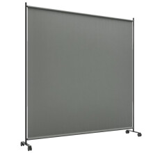 183 x 181cm Portable Privacy Screen, with Wheels - Dark Grey