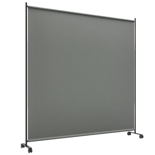 183 x 181cm Portable Privacy Screen, with Wheels - Dark Grey