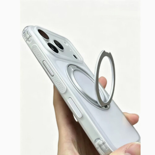 (Λευκή) Δίχρωμη θήκη αερόσακου για iPhone 18 Pro Max με περιστρεφόμενη βάση 36