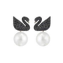 Black Swan Rose Gold Women's Earrings