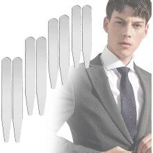 Set di 8 stecche per colletto in acciaio inossidabile, 4 misure di supporti metallici per colletto di camicia da uomo