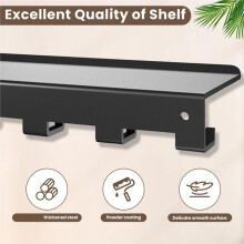 Floating Shelf Organizer for  Accessories Home Gym Weight Wall Storage Equipment Hanger Metal Rack Holder