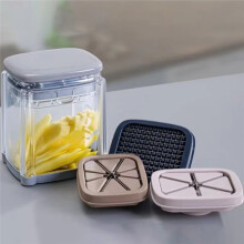 Multifunctional Manual French Fries Cutter Hand Press 4 in 1 Vegetable Dicer Efficient with 4 Blades Fruit Slicer