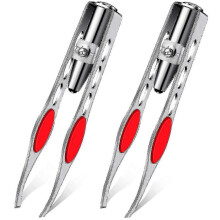 2 Pack Tweezers With Light,led Tweezers,professional Tool Led Light Stainless Steel Eyebrow Tweezers Hair Removal Makeup Tools
