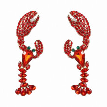 Rhinestone Lobster Dangle Earrings for Women - Creative and Unique Design