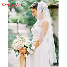 (PureWhite)Ushaped Wedding Veil With Elegant Headwear For Bridal Photos And Parties