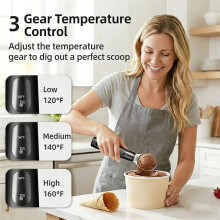 Cuchara para Helado con Calefacción Inalámbrica Recargable, Cuchara Eléctrica de Calentamiento Rápido para Helado Duro en Casa