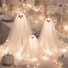 Decorações de Halloween Luminária Fantasma de Mesa LED Luminária de Mesa Decorativa para Festa de Halloween em Ambientes Internos