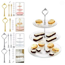 9-Piece Crown-Style Cake Stand Hardware Set - DIY 3-Tier Dessert & Fruit Tray Stand for Party Dessert Table Decor