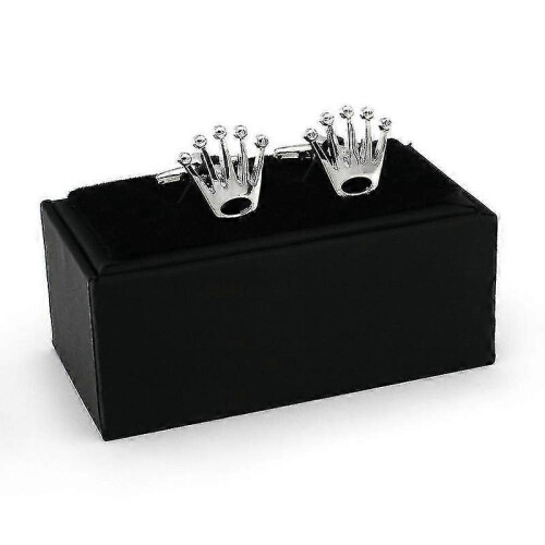 Gemelli con design a corona, 2 paia, bottoni per camicia in argento 1