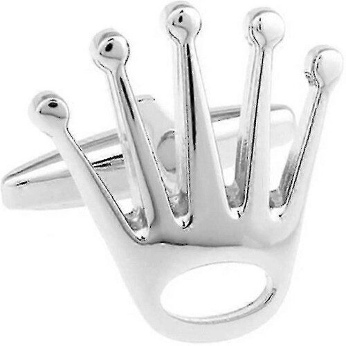 Gemelli con design a corona, 2 paia, bottoni per camicia in argento 2
