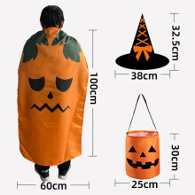 Easy Halloween Costumes Woman - One Size Fits All Pumpkin Spider Web Poncho Set