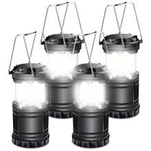 4-Pack Zonne- Campinglampen Batterijgevoede LED Lichten voor Stroomuitval Noodvoorzieningen Overlevingskit