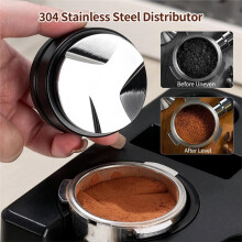 Kit Accessori per Espresso: Scatola di Scarico e Stazione di Pressatura, Pressatore per Caffè, Distributore per Portafiltro per 58mm