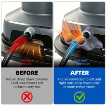 Steam Diverter for Air Fryer, Food Grade Silicone Heat Cover, Dual Exhaust, Cord Protection