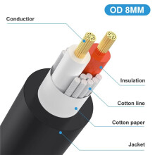 6,35 mm Stecker zu Speakon Männlichem Adapterkabel, Speakon zu 6,35 mm Audioverstärker-Lautsprecherkabel für Gitarrenverstärker