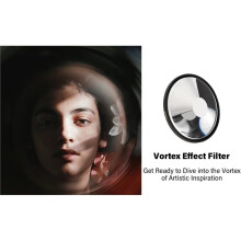 Filtro per Fotocamera Chromatic Halo Iridescent Optical Glass Filter per Ritratti Creativi con Distorsione Rainbow Swirl 58mm