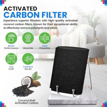 Adequado para Placas de Filtro de Carvão 40,64 cm X 121,92 cm Filtro de Ar de Carvão - Filtro de Carvão Filtra Odores de Forma Eficaz 2 Un
