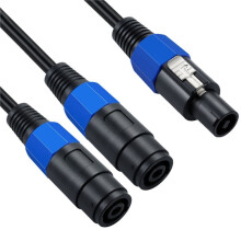 Speakon-Splitterkabel, Speakon Männlich zu Dual Weiblich Audiokabel, Lautsprecher-Ausbruchkabel mit Drehverschluss